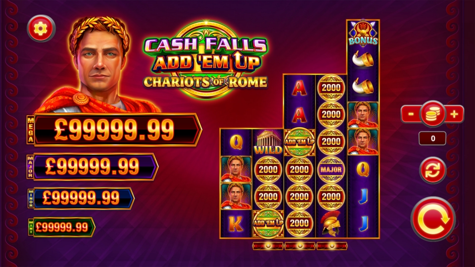    Cash Falls: Add 'Em Up Chariots of Rome  Light and Wonder    